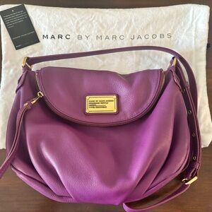 Marc by Marc Jacobs Natasha Classic Q Large 💜Purple Leather Crossbody Bag